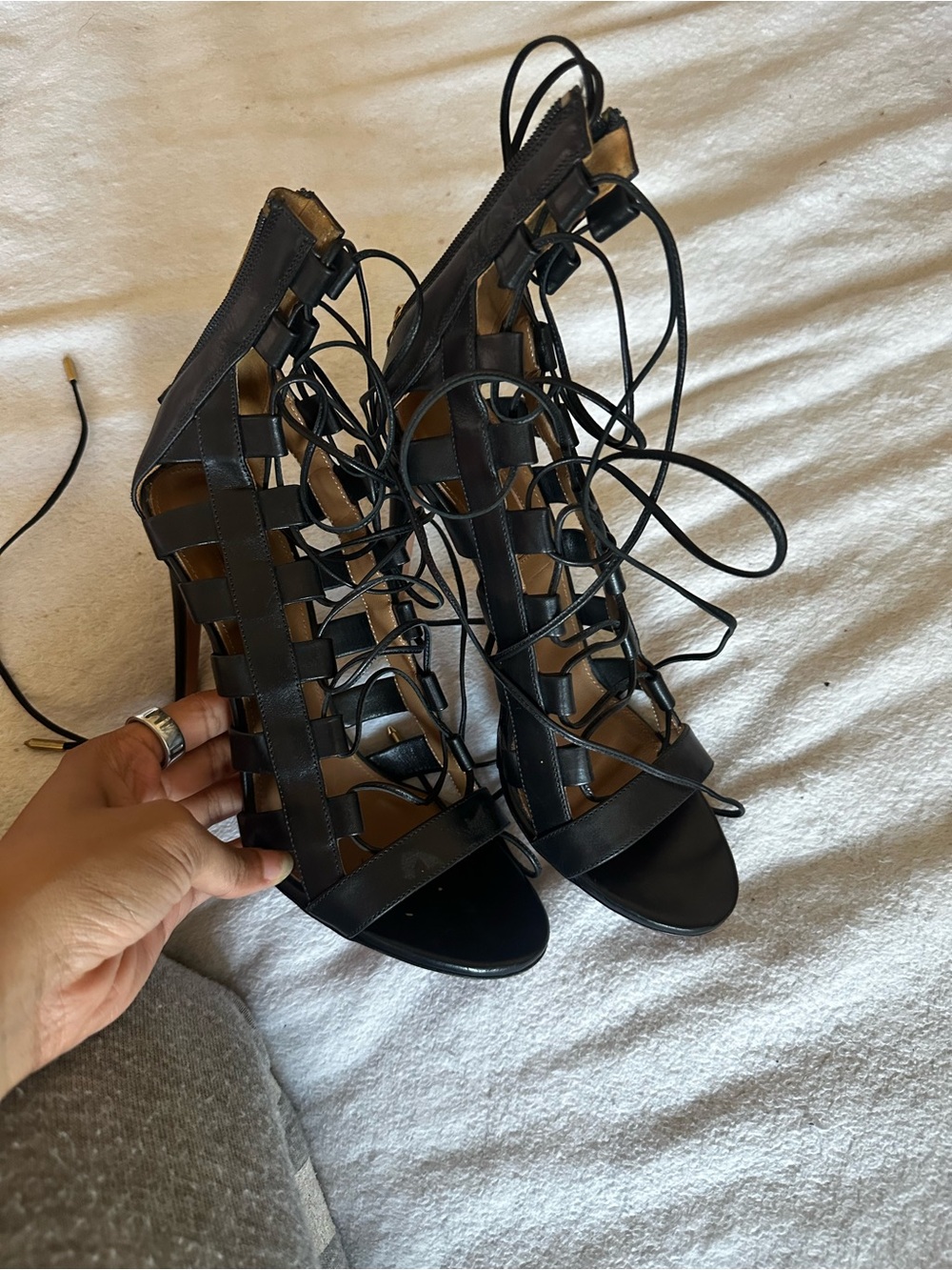 Aquazzura Lace-Up High Heel Sandals